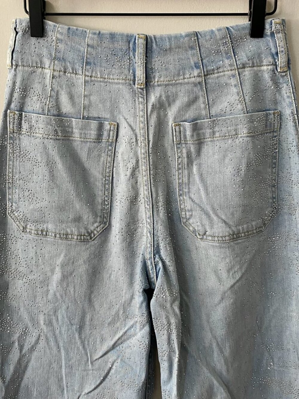 Maeve Colette Rhinestone High-Rise Wide-Leg Jeans NWOT - Picture 8 of 10